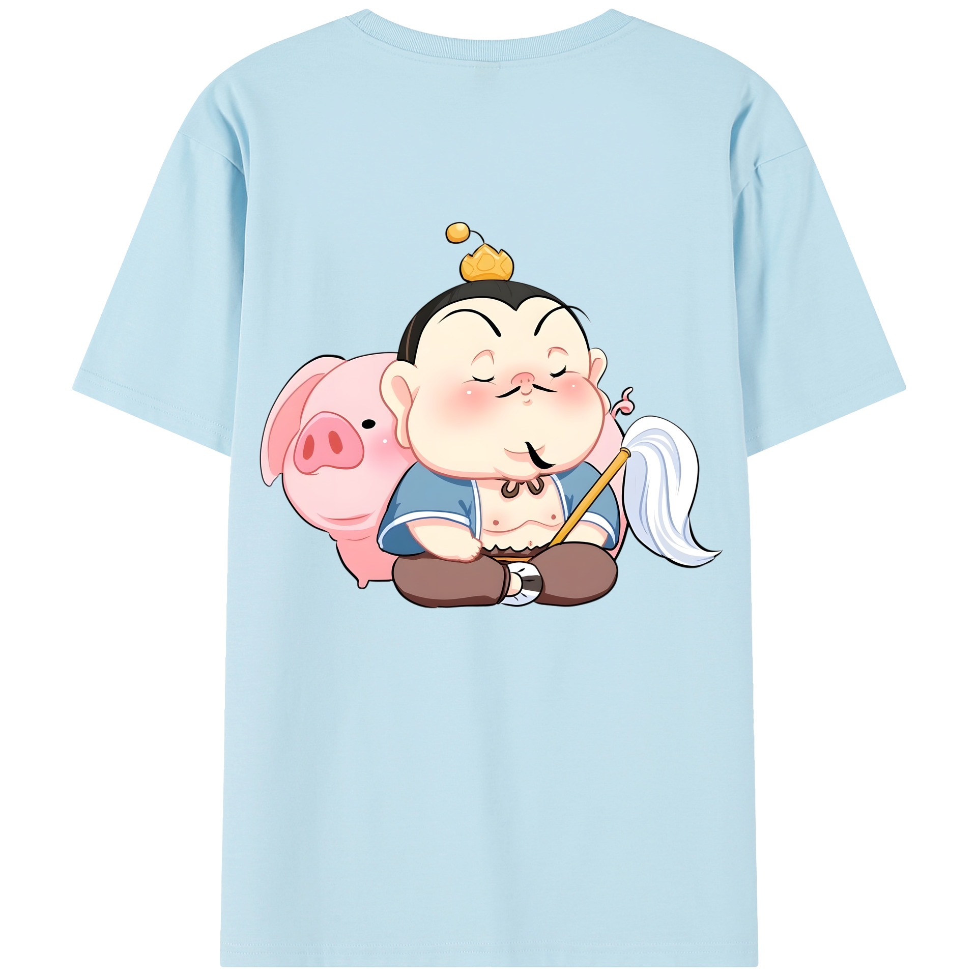 （画像用） Ne Zha 2 ナタ 魔童の大暴れ 綿100％半袖Tシャツ（背面プリント）